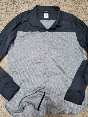 MARC ECKO Cut & Sew Botton Down Shirt, Size: Large